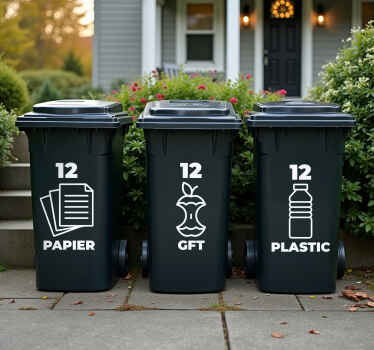 Huisnummer scheiding container sticker - TenStickers