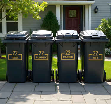 Huisnummer scheidingsvierkant container sticker - TenStickers