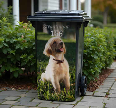 Huisnummer met huisdier container sticker - TenStickers