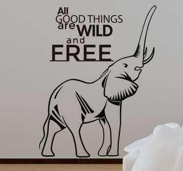 Adesivo decorativo Elefante Wild and Free - TenStickers