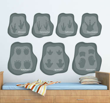 Dinosaur Footprints Children Wall Sticker - TenStickers