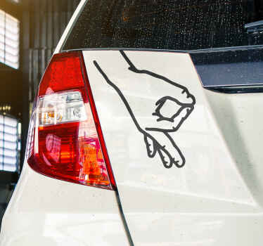 Autoaufkleber finger im kreis - TenStickers