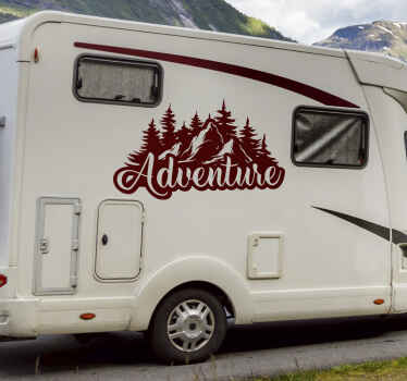 Mountain adventure campervan decal - TenStickers