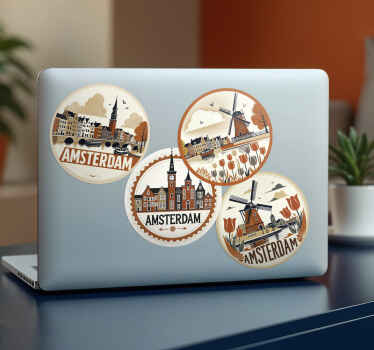 Amsterdamse badges sticker landen en steden - TenStickers