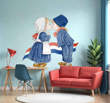 Nederlandse boeren kussen cartoon sticker - TenStickers