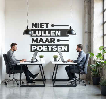niet lullen maar poetsen quotes sticker - TenStickers