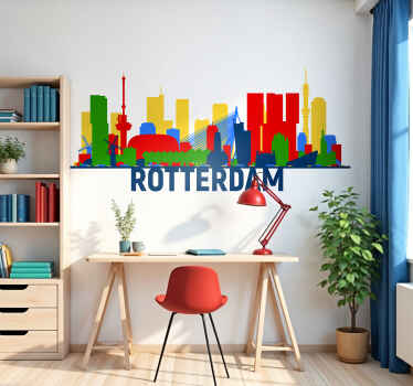 Rotterdam skyline gekleurd sticker landen en steden - TenStickers