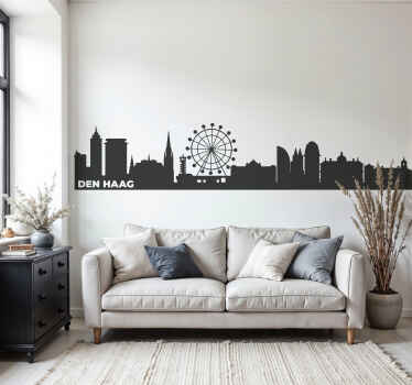 Silhouet van den haag sticker landen en steden - TenStickers