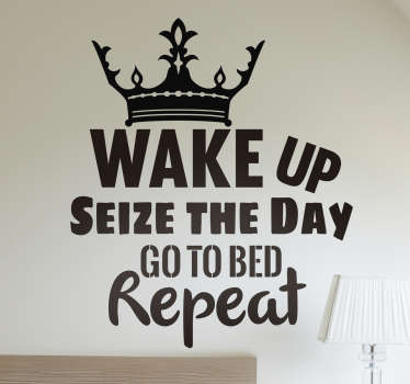 Vinilo decorativo vive el momento wake up - TenVinilo