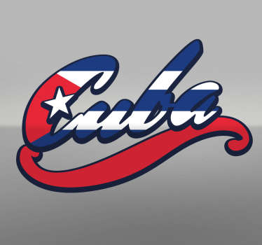 Adhesivo bandera de Cuba lettering - TenVinilo