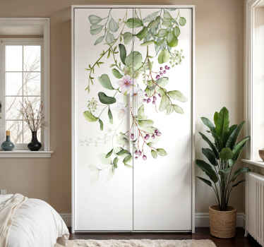 αυτοκόλλητο έπιπλα λουλούδια και φύλλα - TenStickers