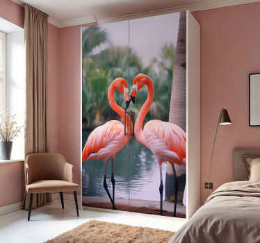 Flamingovo srce Nalepka za pohištvo - TenStickers