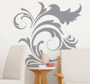 Sticker ornement floral gris - TenStickers