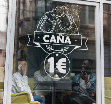 Vinilo decorativo caña a un euro - TenVinilo