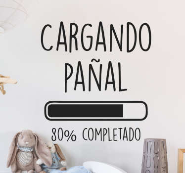 Vinilo bebés cargando pañal - TenVinilo