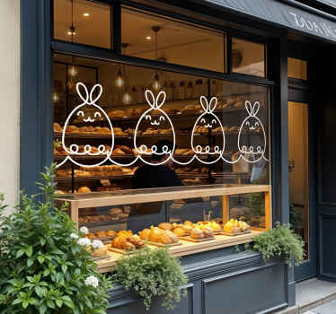 Paasdag grens etalage sticker - TenStickers