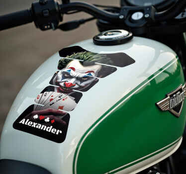 Motorrad Aufkleber bösewicht mit pokerkarten - TenStickers