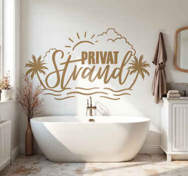 Wandtattoo Badezimmer privatstrand - TenStickers