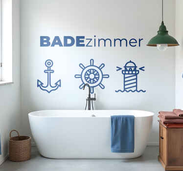 Wandtattoo Badezimmer strandsymbole - TenStickers