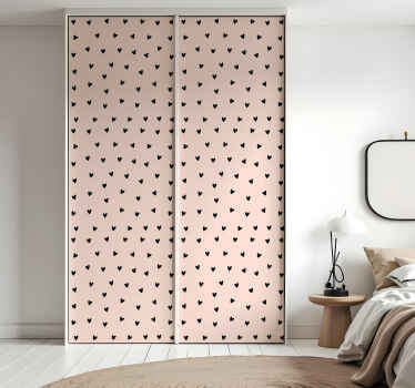 αυτοκόλλητο έπιπλα μοτίβο μαύρης καρδιάς - TenStickers