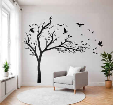 Autumn tree scene wall sticker - TenStickers
