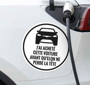 Sticker voiture j'ai acheté cette Tesla - TenStickers