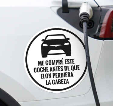 Pegatina coche me compré este tesla antes - TenVinilo