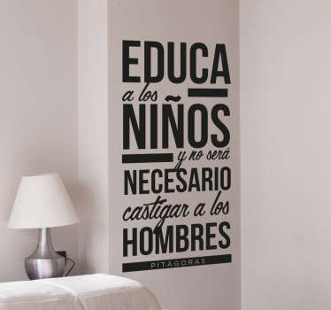 Vinilo decorativo frases filosóficas Pitágoras - TenVinilo