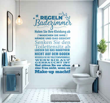 Wandtattoo Badezimmer regeln - TenStickers