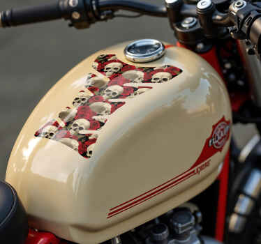 Skulls and roses motorcycle sticker - TenStickers