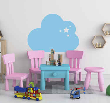 Muursticker wolk met ster - TenStickers