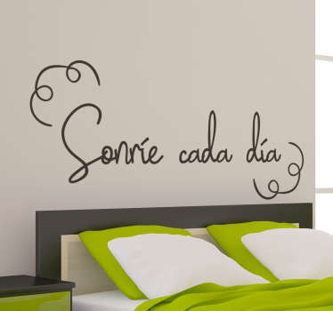 Vinilo de texto sonríe cada día - TenVinilo