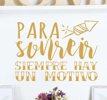 Vinilo decorativo frases para sonreír - TenVinilo