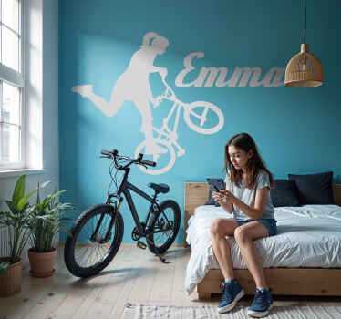 Sticker cycliste vélo femme style libre - TenStickers