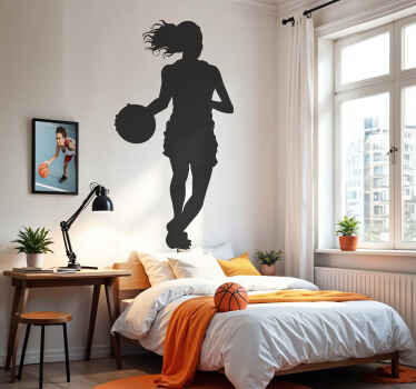 Autocollant Mural Basket-ball - Déco Sportive Pour Chambre, Salon - PVC Amovible Et Facile à Coller