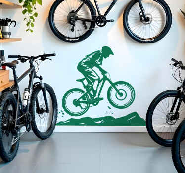 Mountain biker cycling sticker - TenStickers