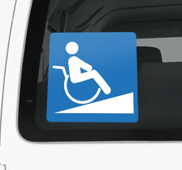 Pegatina coche señal rampa minusválidos - TenVinilo