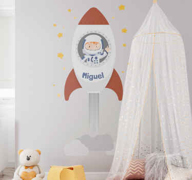 Autocolante personalizável foguetão - TenStickers