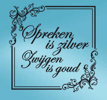 Muursticker zilver goud - TenStickers