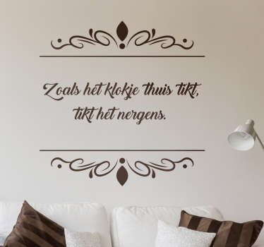Muursticker woonkamer met zoals het klokje - TenStickers