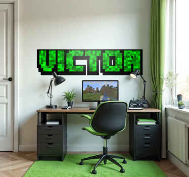 Green gaming squares customisable sticker - TenStickers