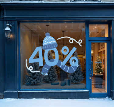 Sticker soldes réduction d'hiver bleue - TenStickers