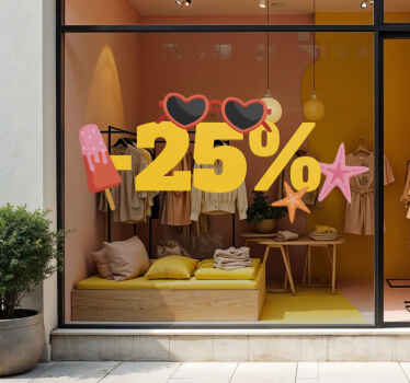 商业贴纸 彩色夏季折扣 - TenStickers