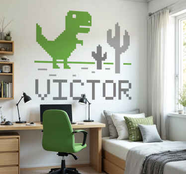 Vinilo juego dinosaurio de píxeles - TenVinilo