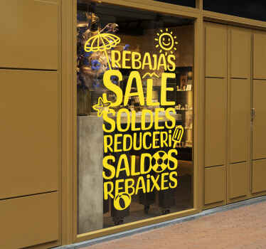 Sticker soldes langues d'été - TenStickers