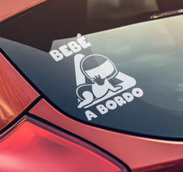 Pegatina coche motera a bordo - TenVinilo