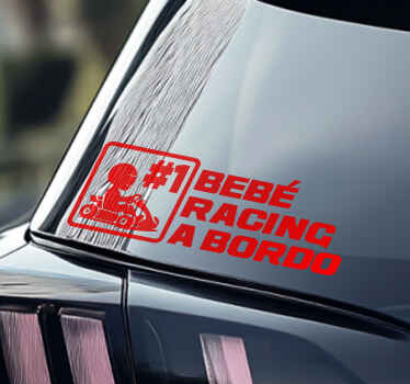 Pegatina coche bebé racing a bordo - TenVinilo