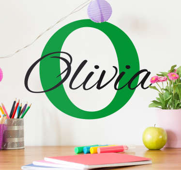 Vinilo infantil inicial y nombre - TenVinilo