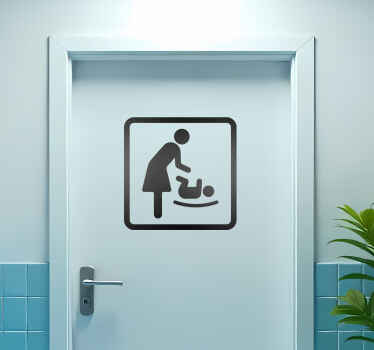 Vinilo para puerta señal cambiador de bebe - TenVinilo