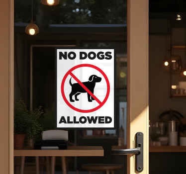 Vinilo escaparate no dog allowed sign - TenVinilo